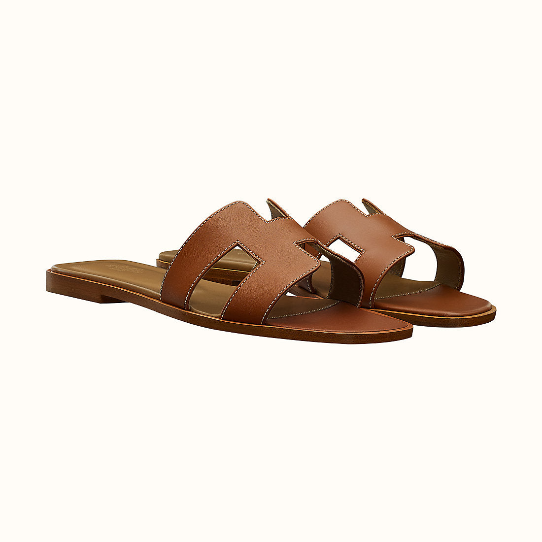 Hermes Oran Sandal Epsom Leather Gold EU37