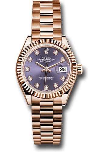 Rolex Lady-Datejust 28 Everose Gold Diamond Dial