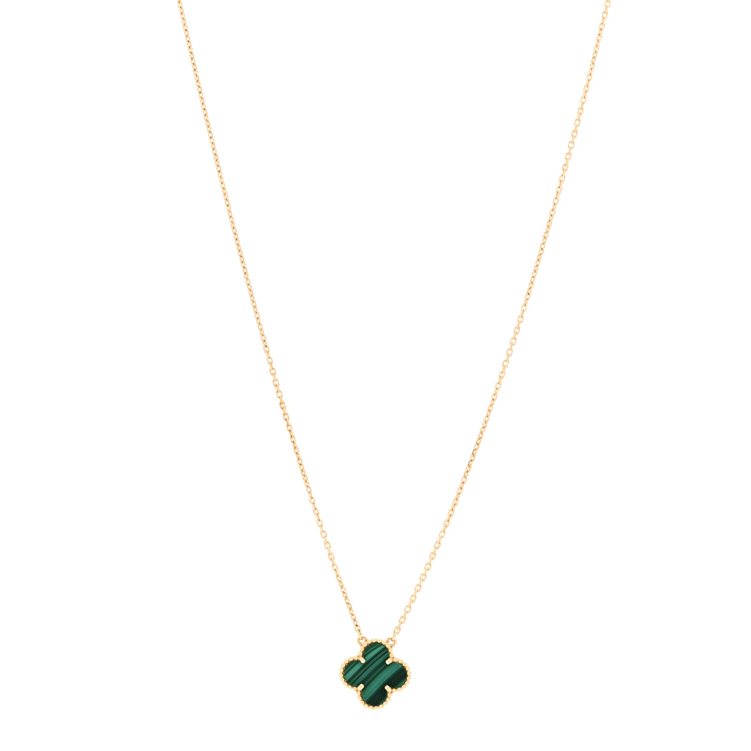 Van Cleef Arpels Alhambra Pendant Yellow Gold Malachite